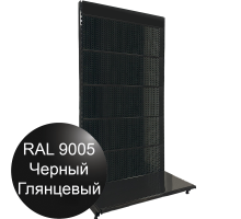 Черный пристенный перфорированный стеллаж 2250х1250х500мм