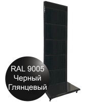  Пристенный стеллаж перфорированный черный 2250х665х500мм