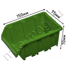 Лоток для метизов полипропиленовый зеленый 150×95×70мм 1 л 